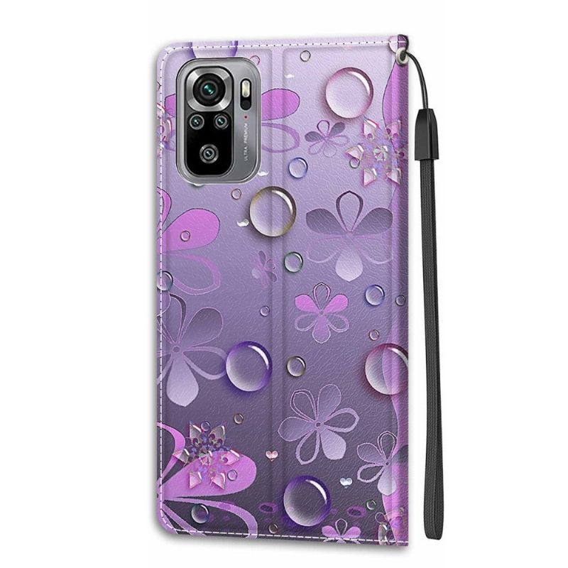 Housse Xiaomi Redmi Note 10 / Note 10s Illustration fleurs violettes