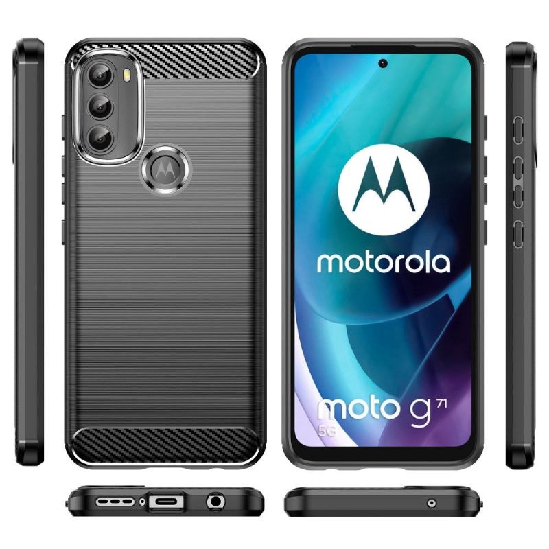 Coque Moto G71 5G effet brossé silicone