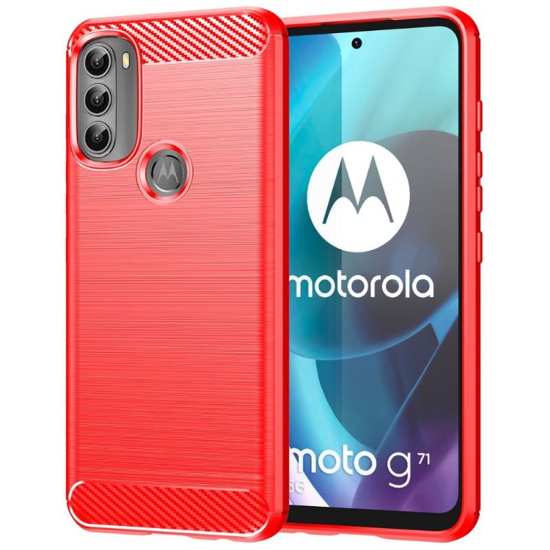 Coque Moto G71 5G effet brossé silicone