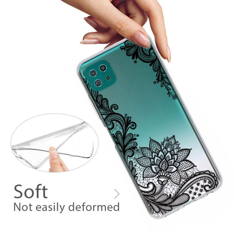 Coque Samsung Galaxy A22 5G fleur dentelle