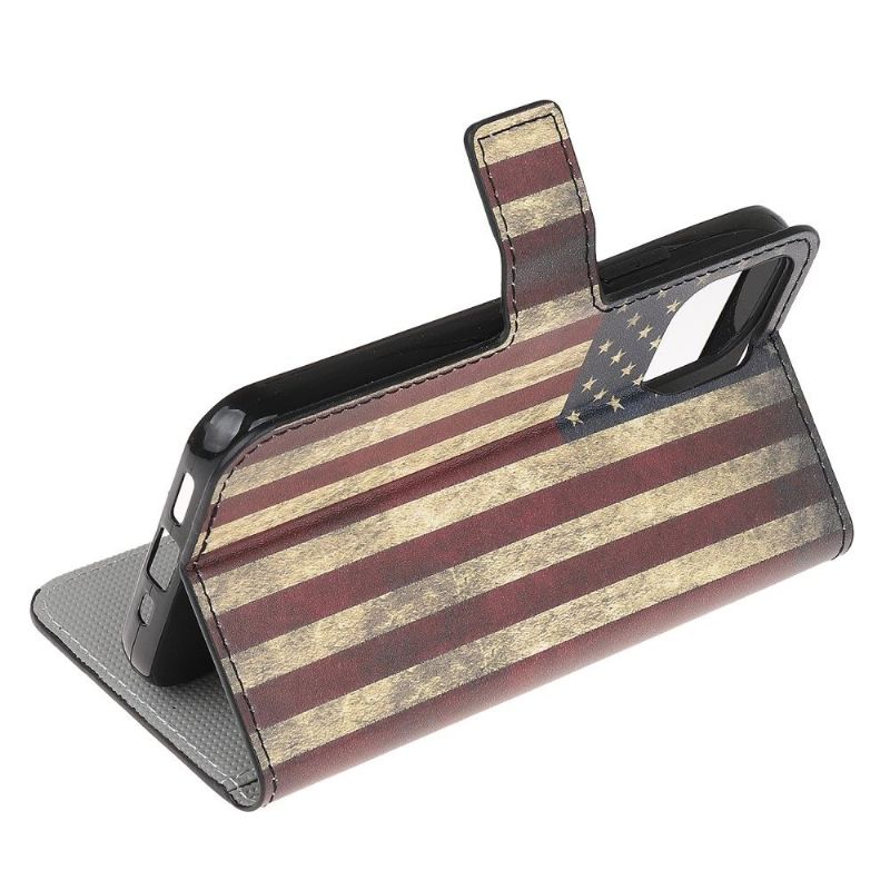 Housse Samsung Galaxy A22 5G Drapeau Américain Vintage