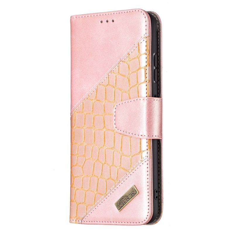 Housse Samsung Galaxy A22 5G Effet Cuir Aspect Croco