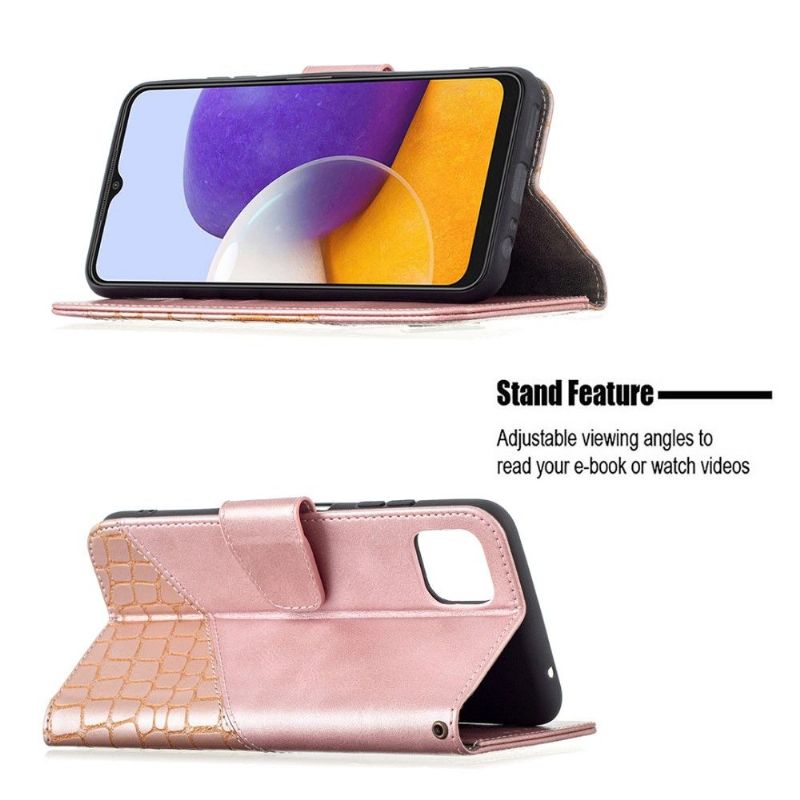 Housse Samsung Galaxy A22 5G Effet Cuir Aspect Croco