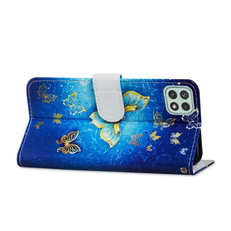 Housse Samsung Galaxy A22 5G Golden Butterfly