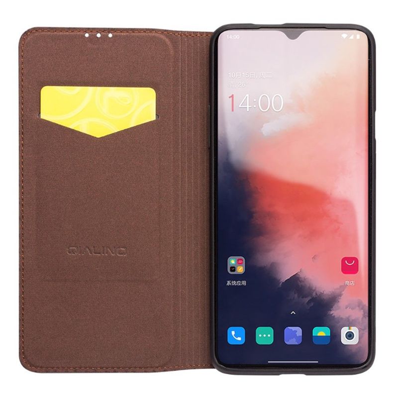 OnePlus 7T - Housse premium en cuir véritable - Marron