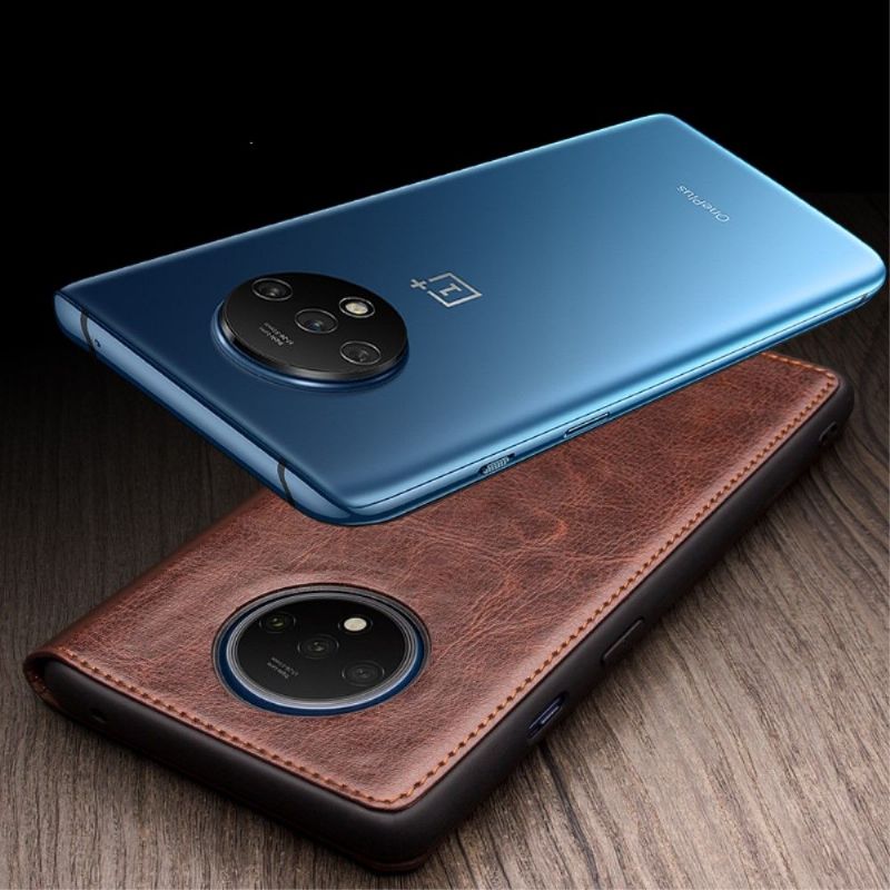 OnePlus 7T - Housse premium en cuir véritable - Marron