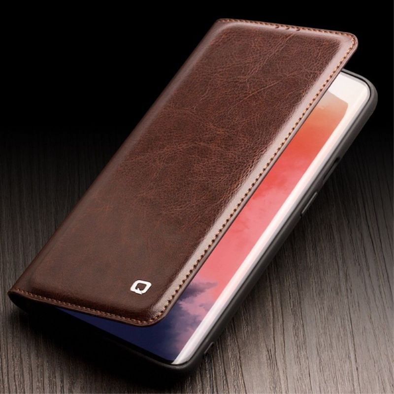 OnePlus 7T - Housse premium en cuir véritable - Marron