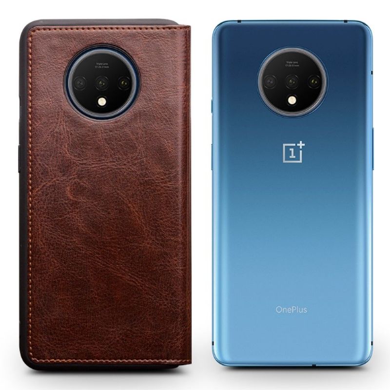 OnePlus 7T - Housse premium en cuir véritable - Marron