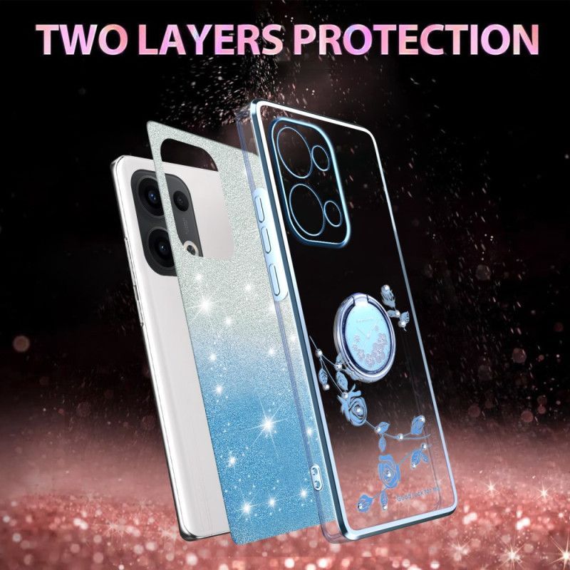 Coque Oppo Reno 13 5G Anneau-Support Strass