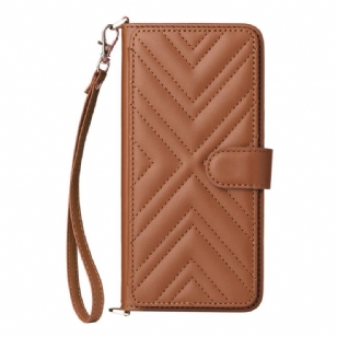 Housse Oppo Reno 13 5G Design Rétro avec Lanière et Bandoulière