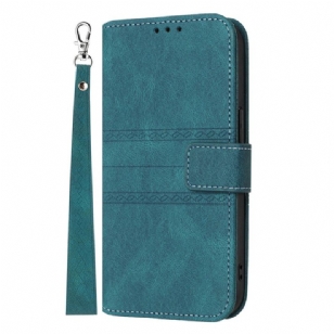 Housse Oppo Reno 13 5G Double Frise à Lanière