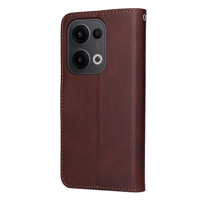 Housse Oppo Reno 13 5G Effet Cuir Uni à Lanière