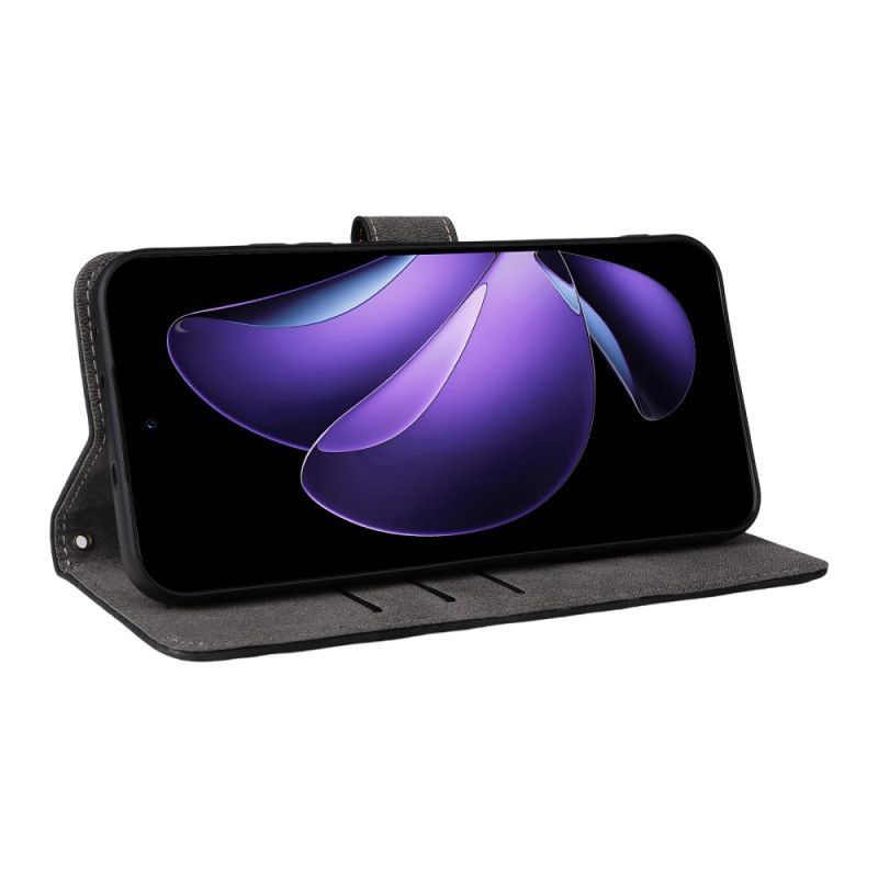 Housse Oppo Reno 13 5G Effet Daim Protection RFID à Lanière