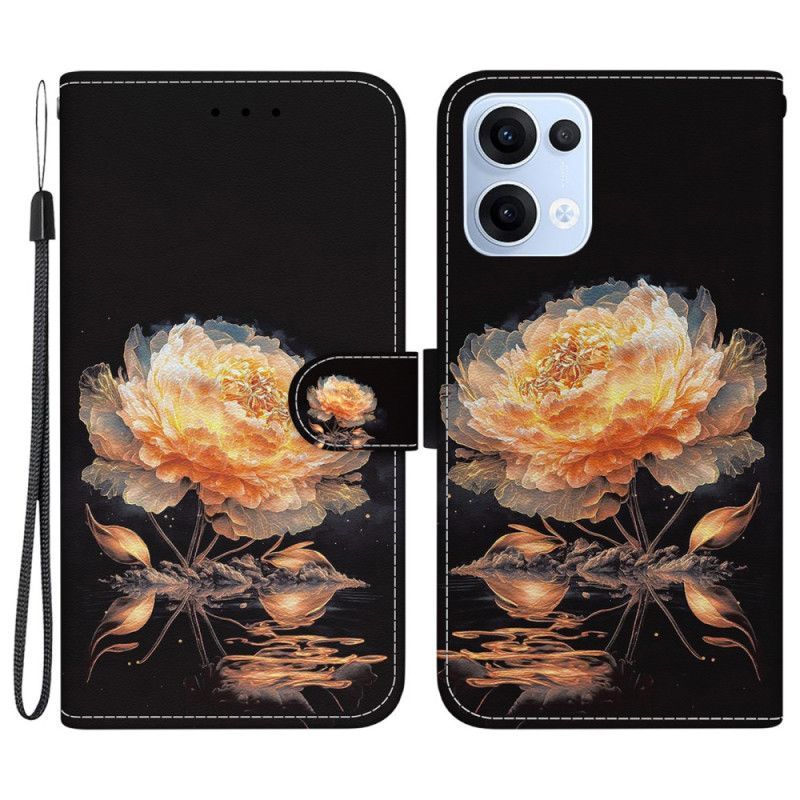 Housse Oppo Reno 13 5G Pivoine Dorée