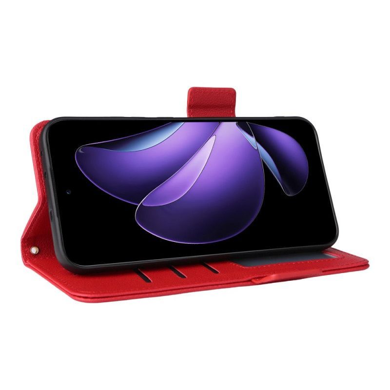 Housse Oppo Reno 13 5G Simili Cuir Litchi à Lanière