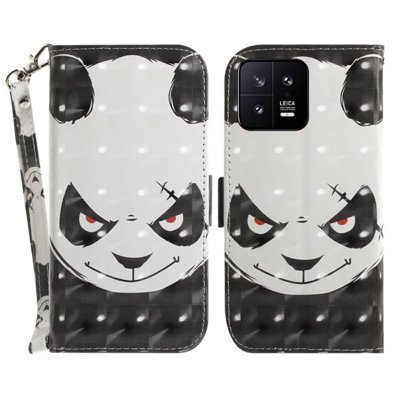 Housse Xiaomi 13 Angry Panda à Lanière