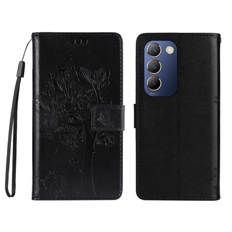 Housse Vivo V40 SE 5G Arbre et Chat