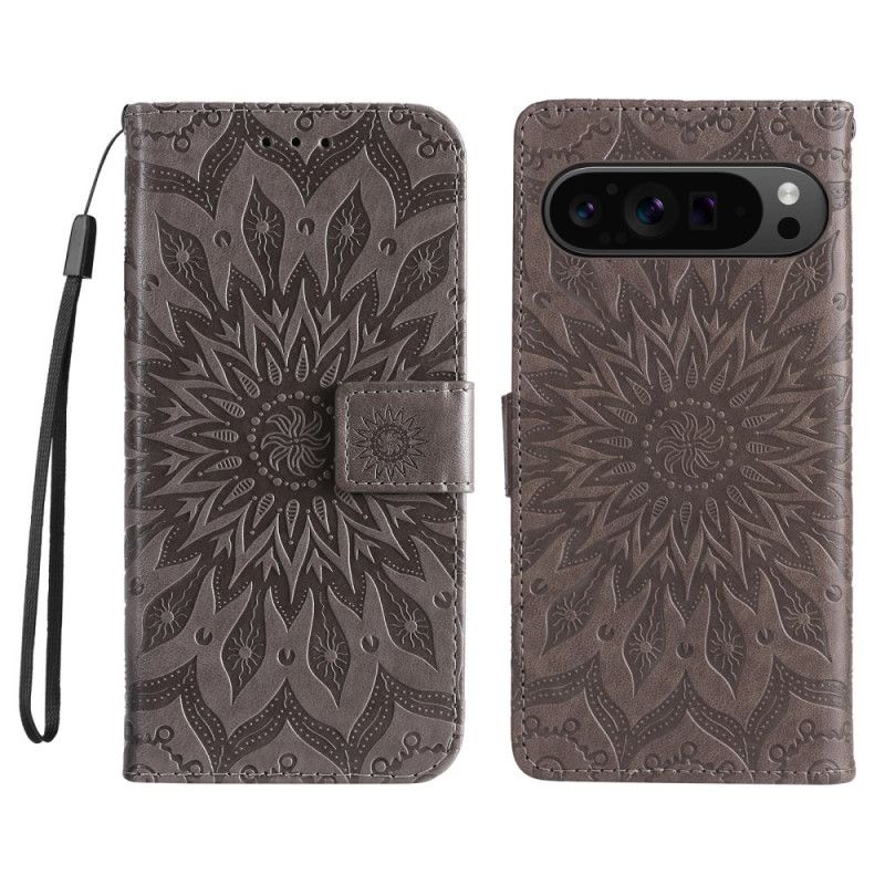Housse Google Pixel 9 Pro XL Mandala Solaire à Lanière