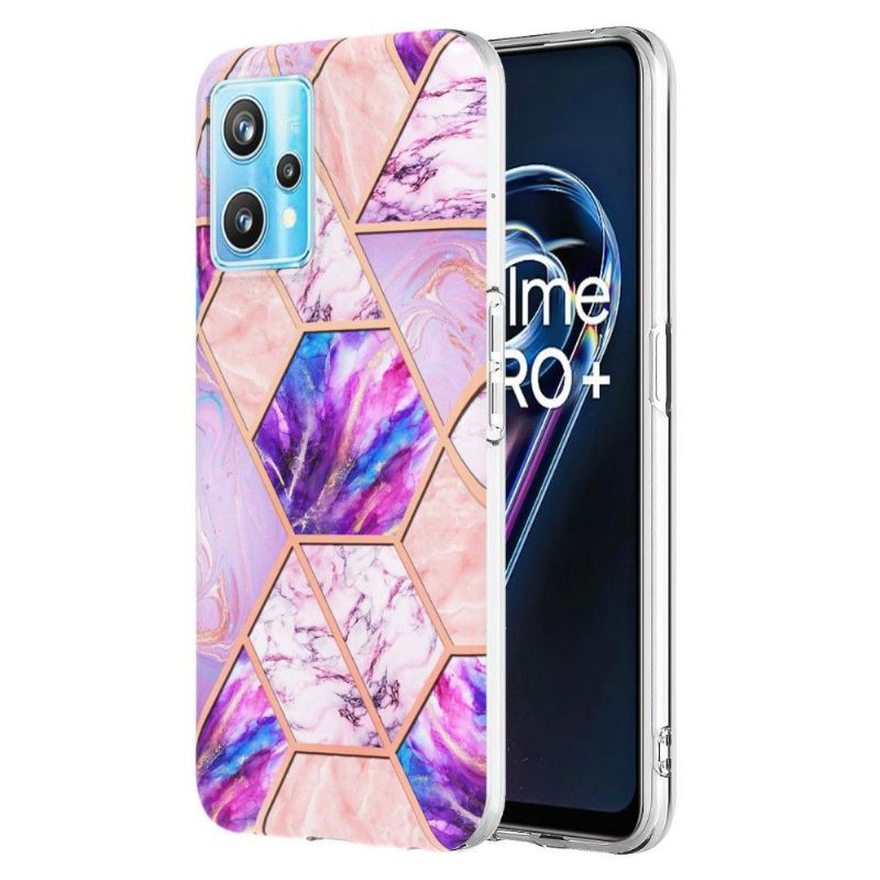 Coque Realme 9 Pro Plus Marbre Motif Géométrie