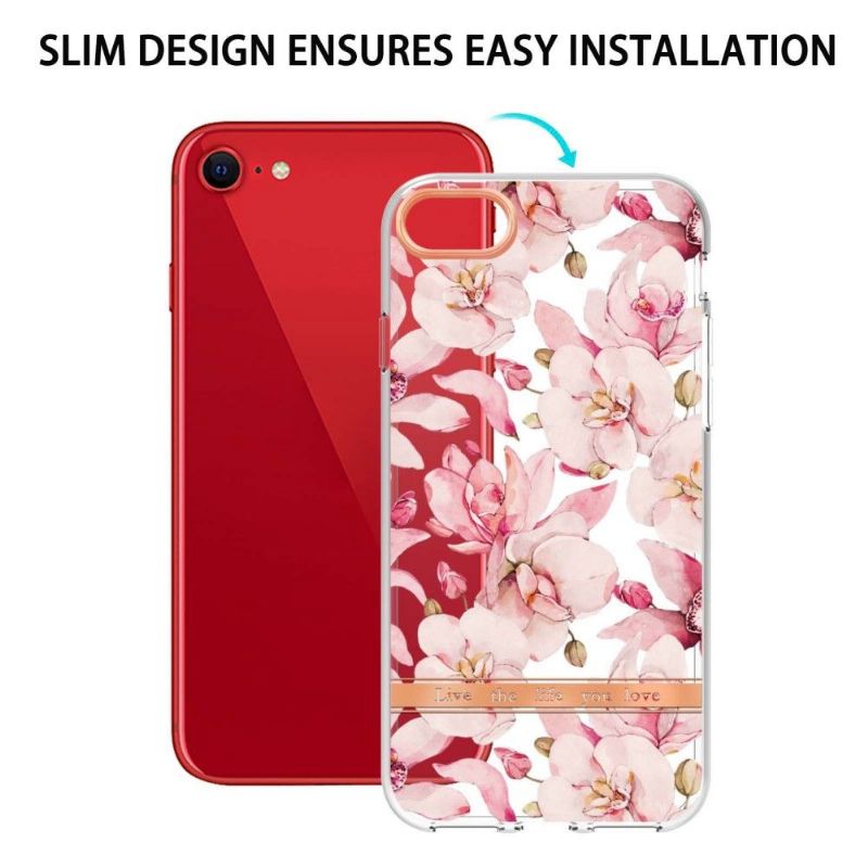 Coque iPhone SE 2022 / 2020 / 8 / 7 Gardénia fleur rose