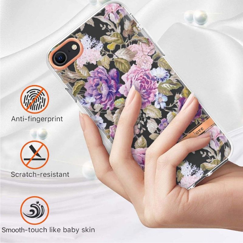 Coque iPhone SE 2022 / 2020 / 8 / 7 La Pivoine violette