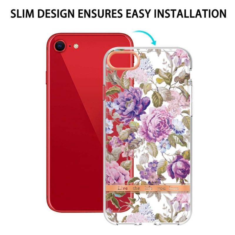 Coque iPhone SE 2022 / 2020 / 8 / 7 La Pivoine violette