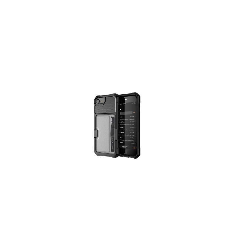 Coque iPhone SE 2022 / 2020 premium carbone porte carte