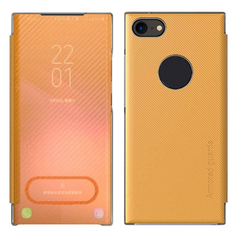 Flip cover iPhone SE 2022 / 2020 Fibre de carbone