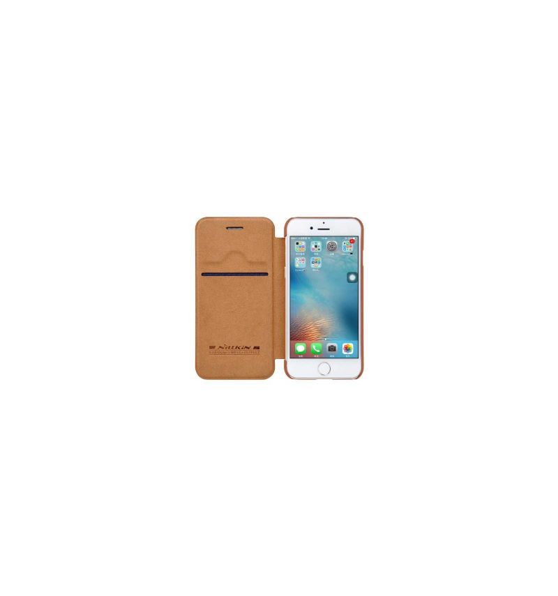 Housse iPhone SE 2022 / 2020 / 8 / 7 Qin Series NILLKIN simili cuir - Havane