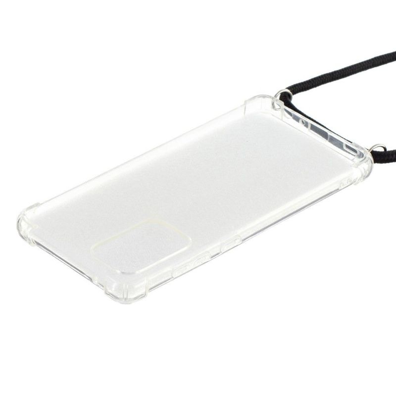 Coque Samsung Galaxy A72 5G avec cordon bandoulière transparent