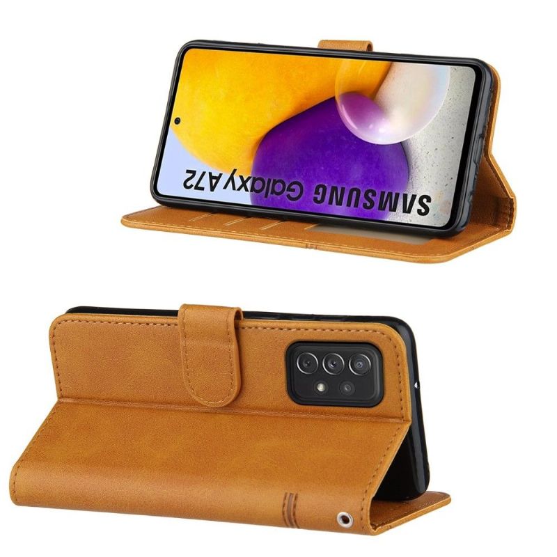 Housse Samsung Galaxy A72 4G / A72 5G Lines Effet Cuir