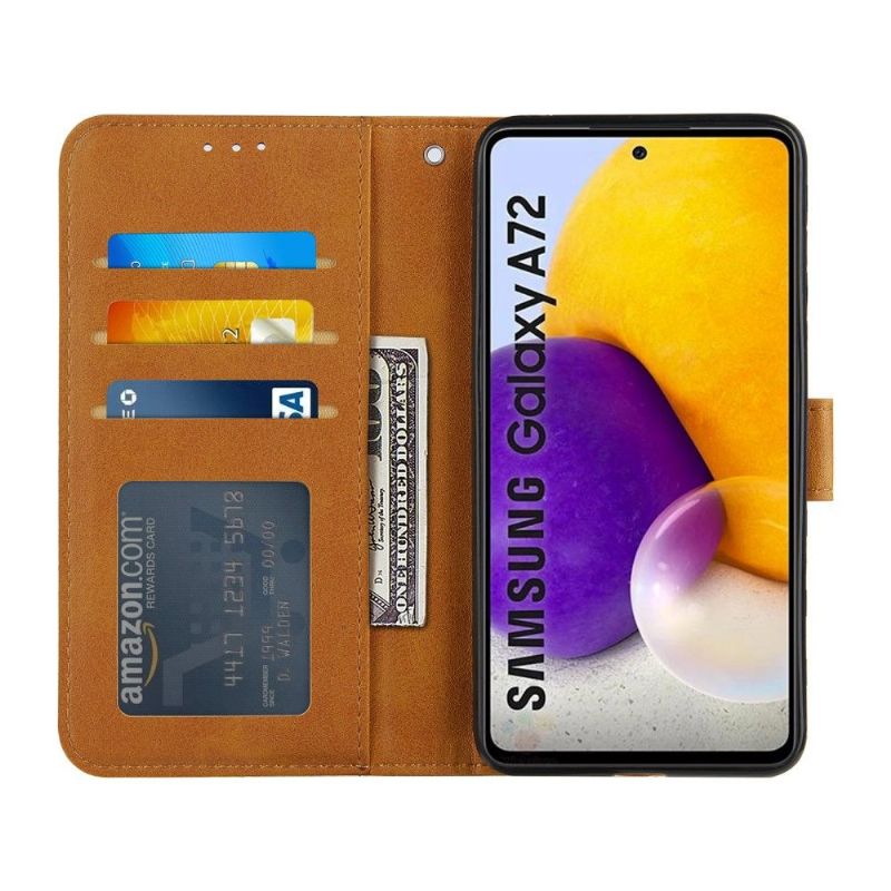 Housse Samsung Galaxy A72 4G / A72 5G Lines Effet Cuir