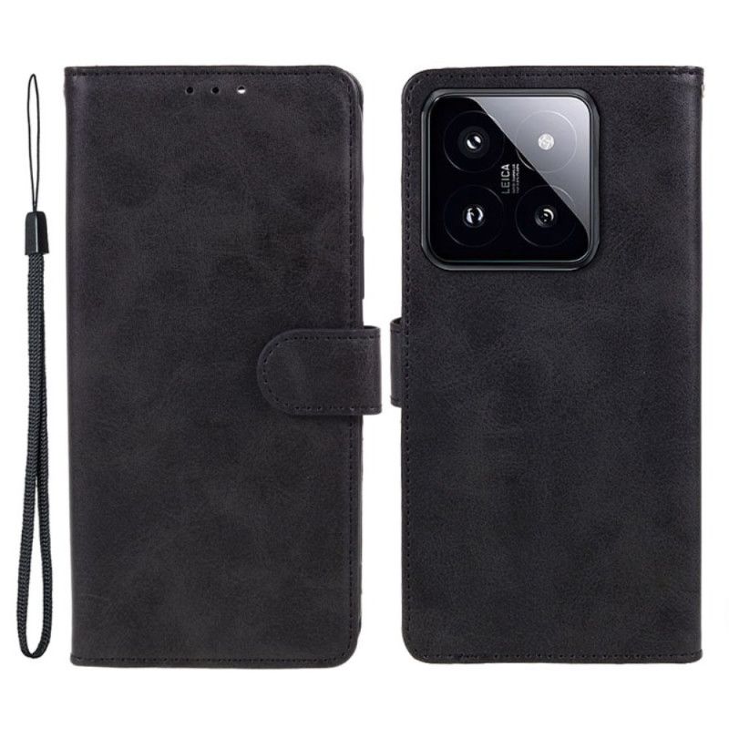 Housse Xiaomi 14 Pro Effet Cuir à Lanière