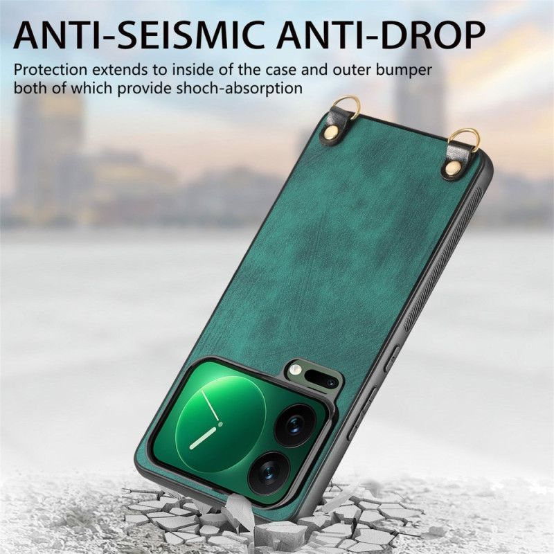 Coque à Cordon Xiaomi 17 Pro Max Effet Cuir