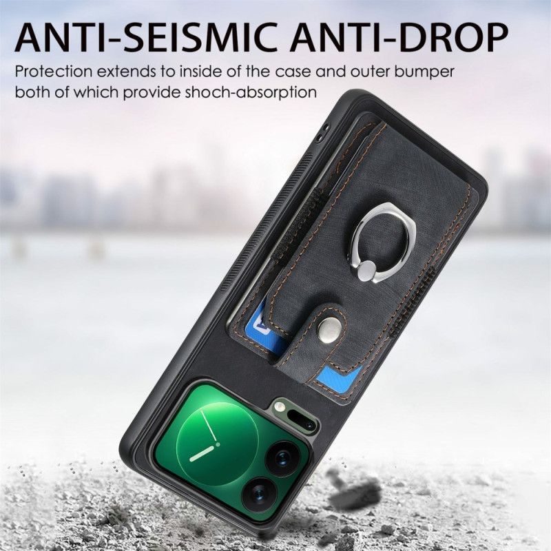 Coque Xiaomi 17 Pro Max Porte-Cartes et Anneau-Support