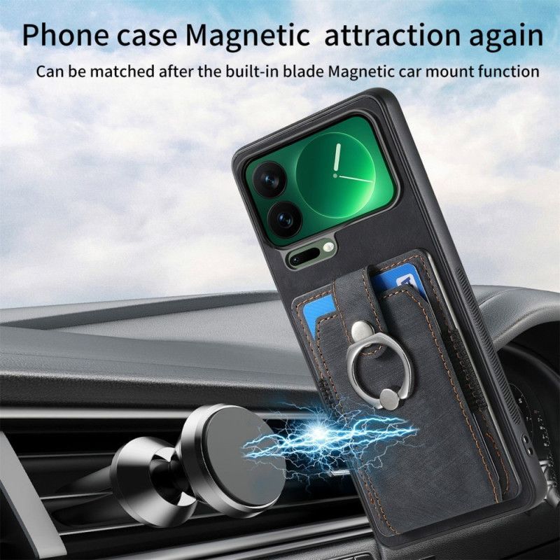 Coque Xiaomi 17 Pro Max Porte-Cartes et Anneau-Support