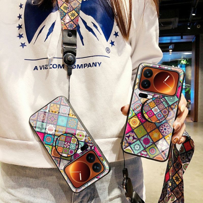 Coque Xiaomi 17 Pro Max Support et Lanière Patchwork