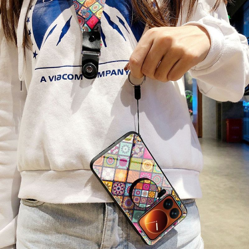 Coque Xiaomi 17 Pro Max Support et Lanière Patchwork