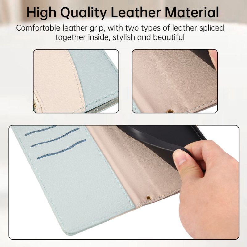 Housse 17 Pro Max Portefeuille à Rabat avec Fermeture Éclair