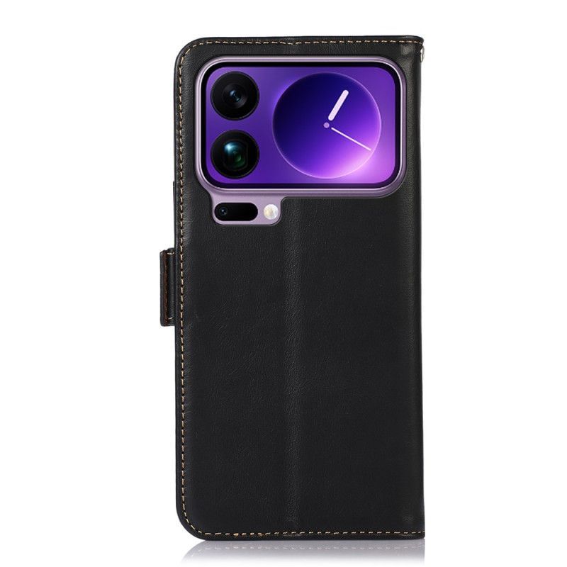 Housse Xiaomi 17 Pro Max Blocage RFID Cuir Véritable