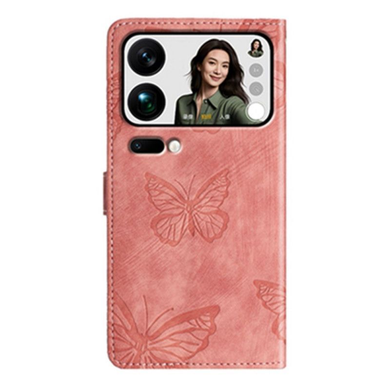 Housse Xiaomi 17 Pro Max Effet Daim Design Papillon