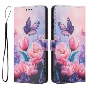 Housse Xiaomi 17 Pro Max Papillon et Fleurs Roses