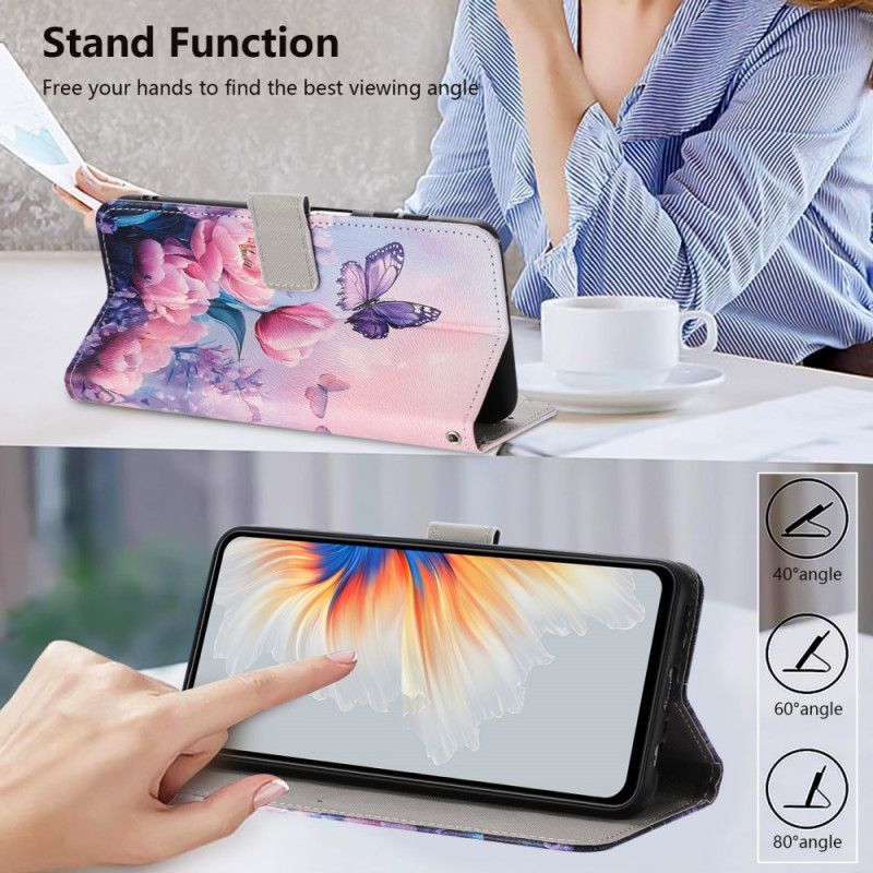 Housse Xiaomi 17 Pro Max Papillon et Fleurs Roses