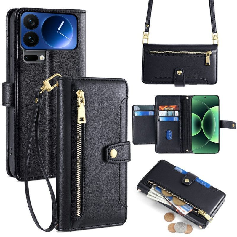 Housse Xiaomi 17 Pro Max Pochette Zippée et 2 Bandoulières