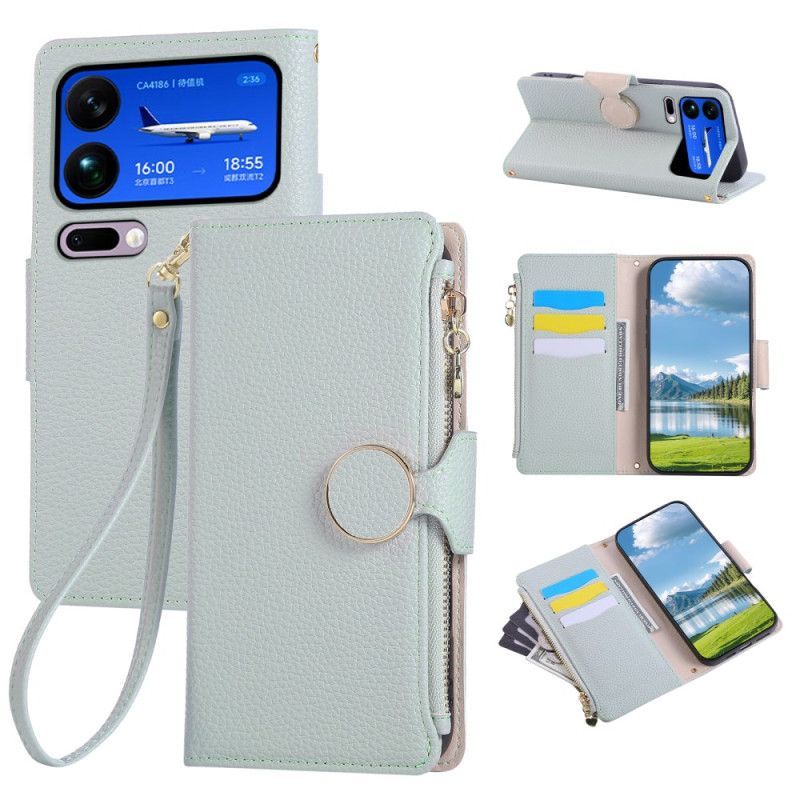 Housse Xiaomi 17 Pro Max Portefeuille à Fermeture Éclair Vintage