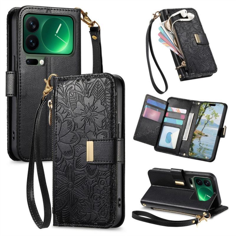 Housse Xiaomi 17 Pro Max Portefeuille Motif Floral
