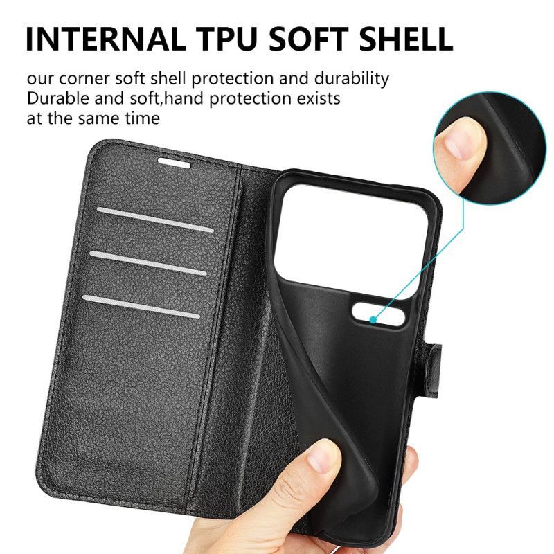 Housse Xiaomi 17 Pro Max Simili Cuir Litchi