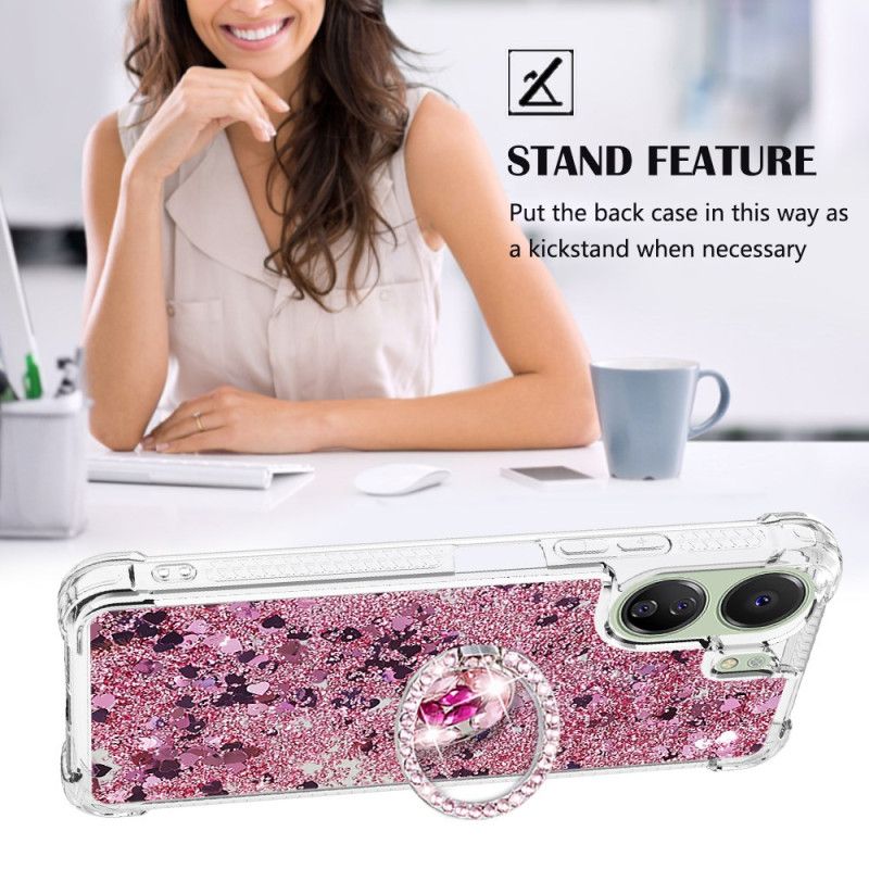 Coque Xiaomi Redmi 13C 4G/5G/Poco C65 Anneau-Support Paillettes