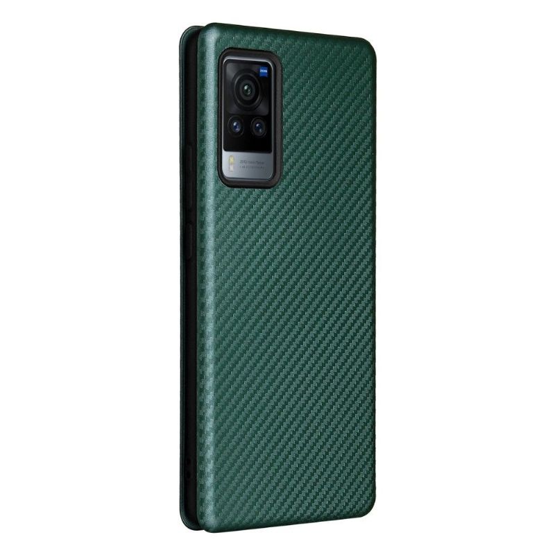 Housse Vivo X60 Pro simili cuir fibre de carbone