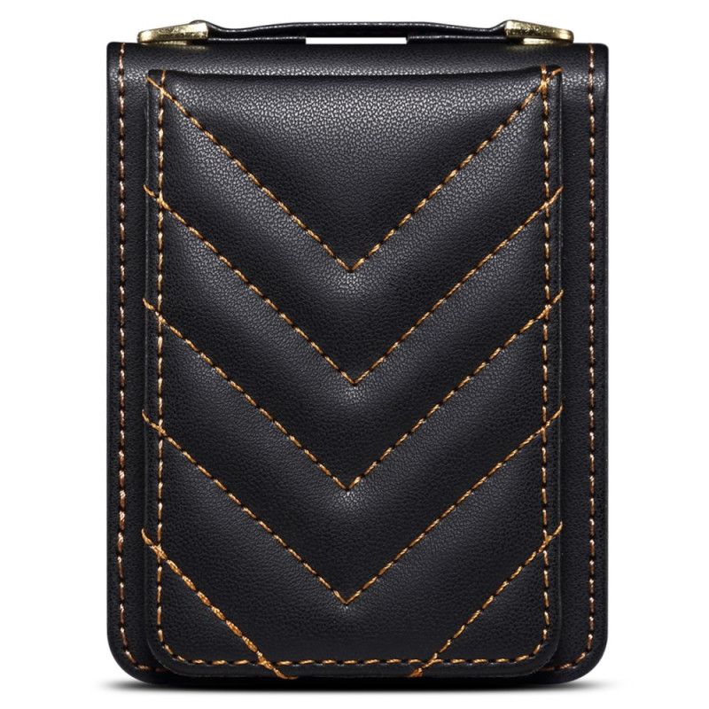 Coque Samsung Galaxy Z Flip 6 Matelassée Porte-Cartes et Bandoulière